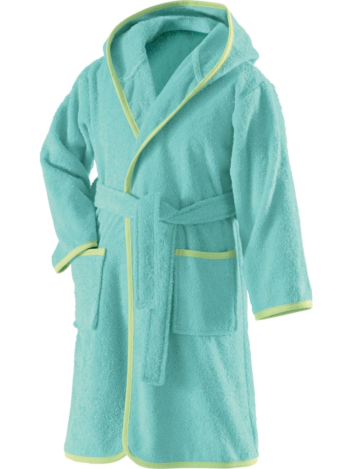 

Erwin Müller Детский банный халат из махровой ткани с капюшоном, мятного цвета