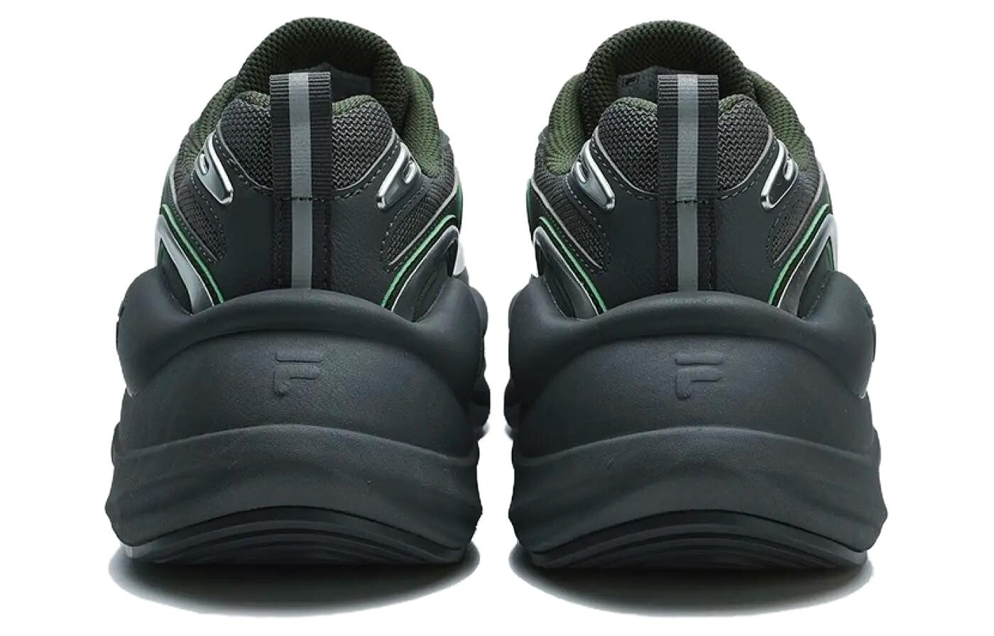 Кроссовки FILA FUSION BUZZARD Meteor Shoes Chunky Sneakers Men Low-top Castle Grey/Silver/Black/Green, серый — фото 4