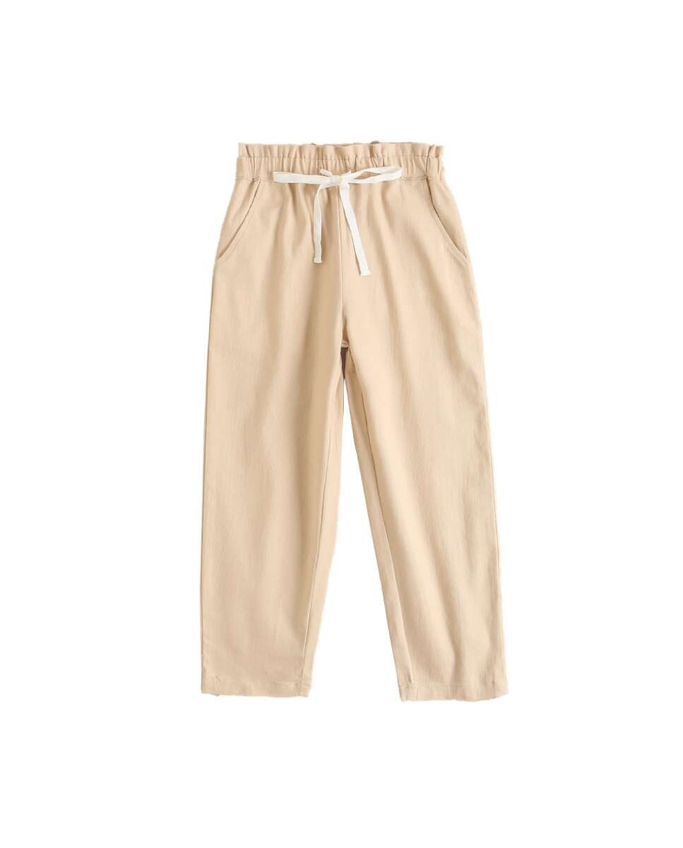 

Бежевые брюки для девочки с лентой «елочка» Dadati, бежевый