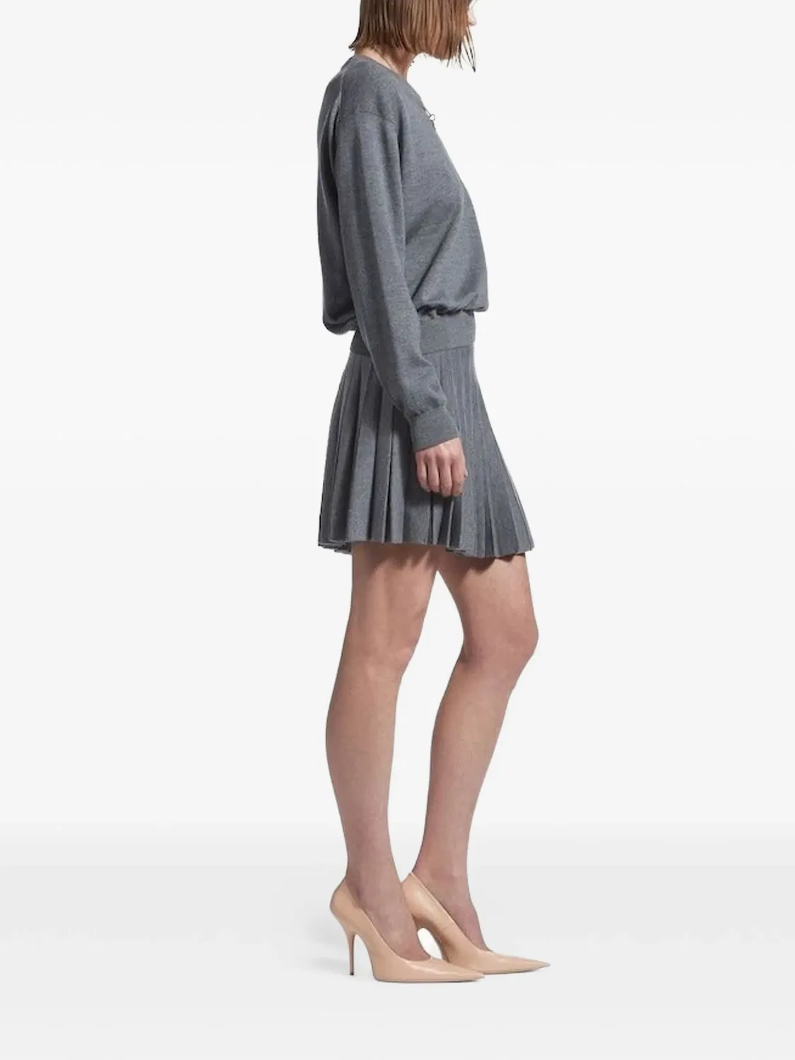 Юбка с эластичным ременом и складками Balenciaga, серый — фото 3