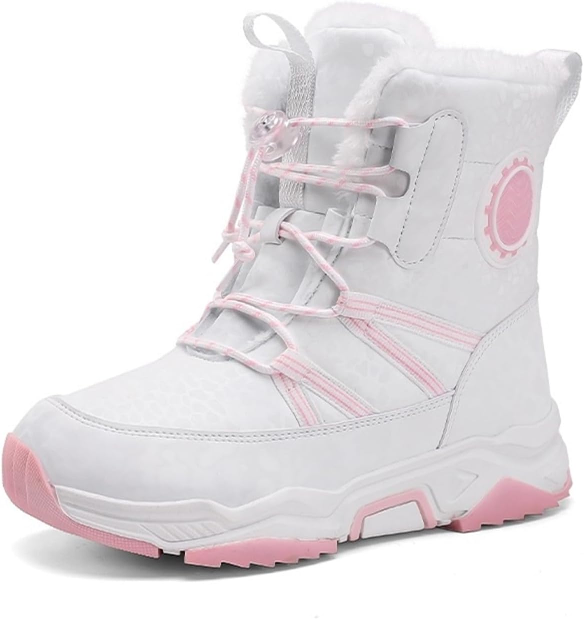 

Снежные ботинки водонепроницаемые, теплые внутри, для мальчиков и девочек, для походов, зимние ботинки, против скольжения, для холодной погоды NIAIRKE, White