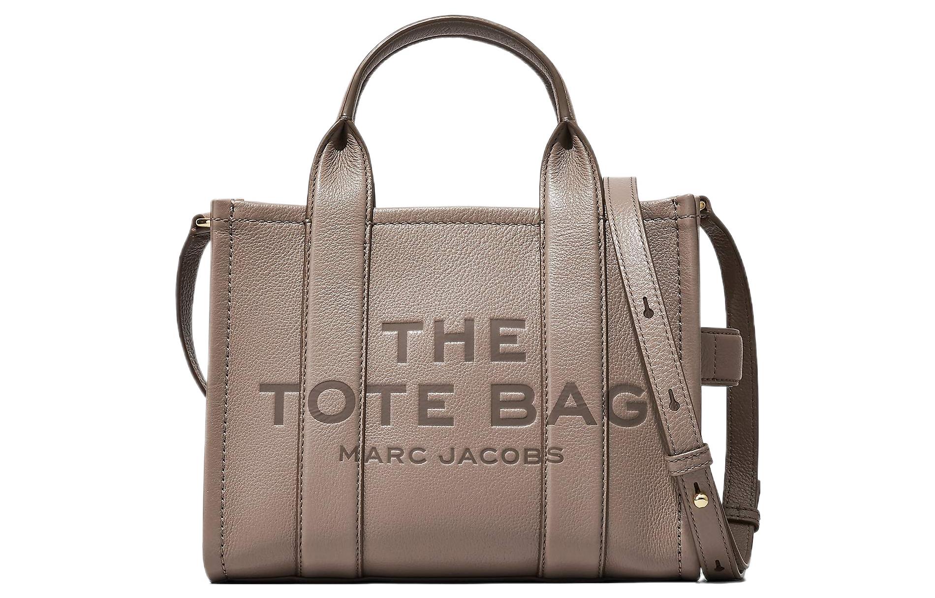 

MARC JACOBS Маленькая кожаная сумка тоут цементного цвета