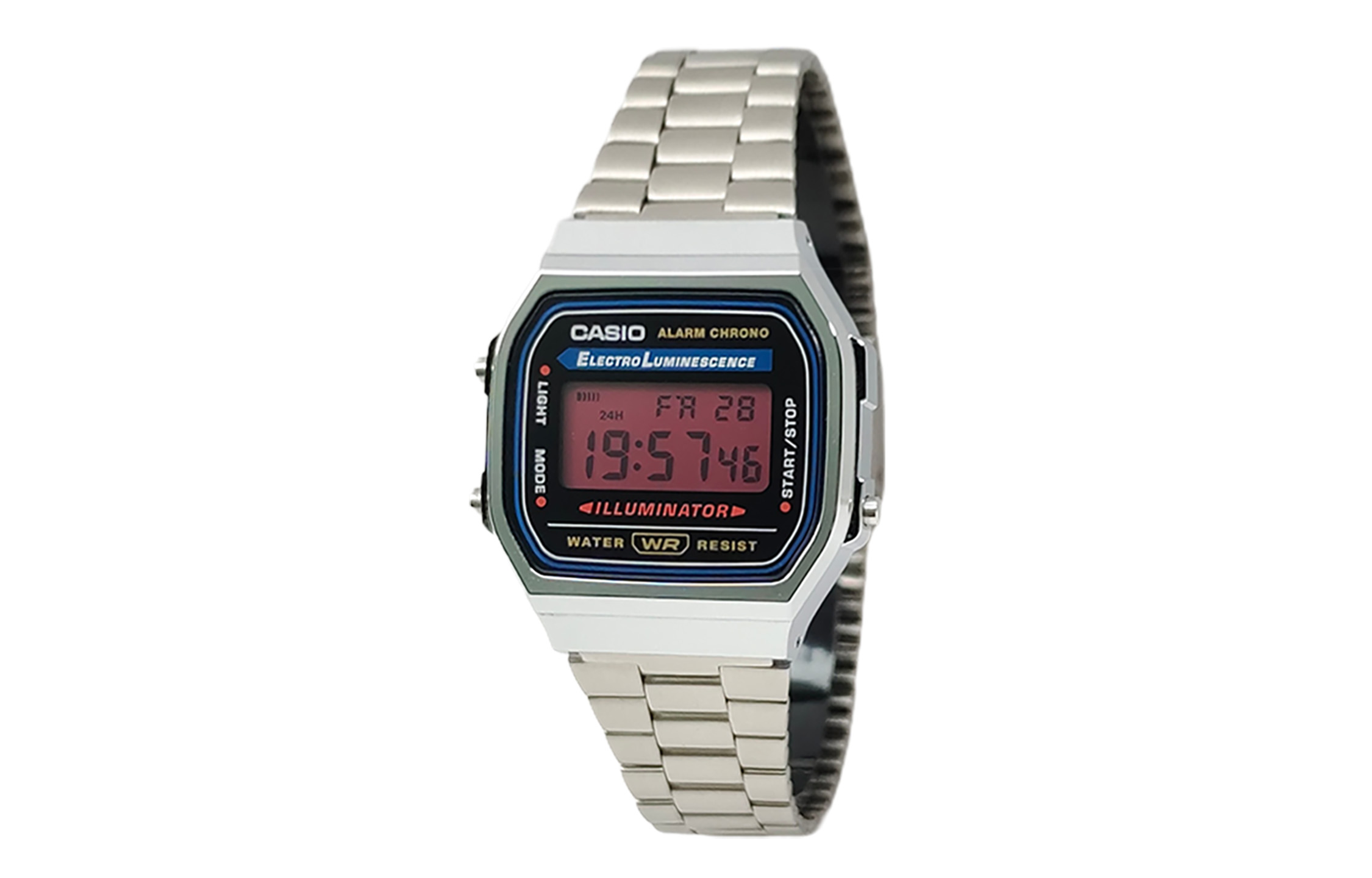 

CASIO Мужские часы Retrofit Series с кварцевым механизмом, стальной браслет, черный циферблат
