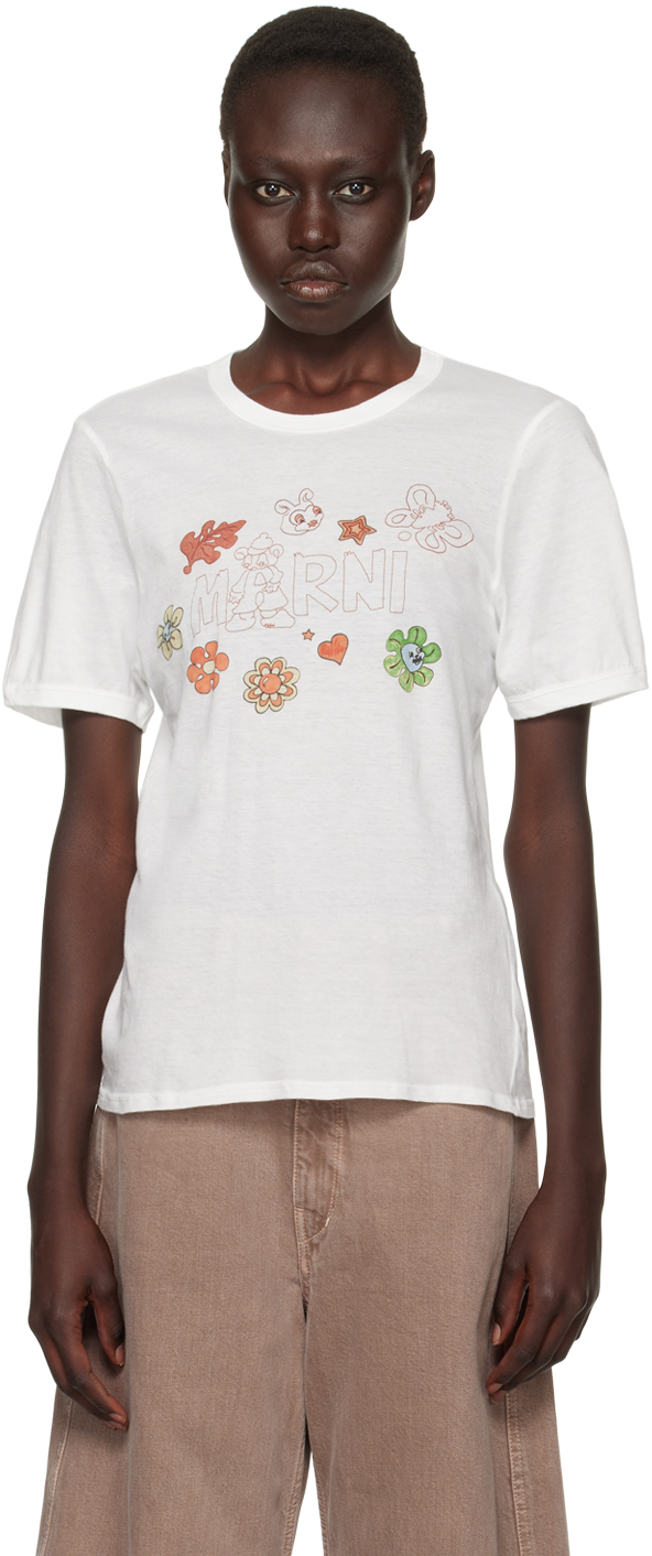 

Белая футболка Funky Charm Explosion Marni