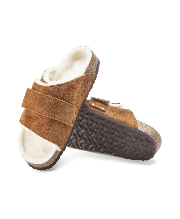 Сандалии Birkenstock Kyoto Shearling Suede, коричневый — фото 4
