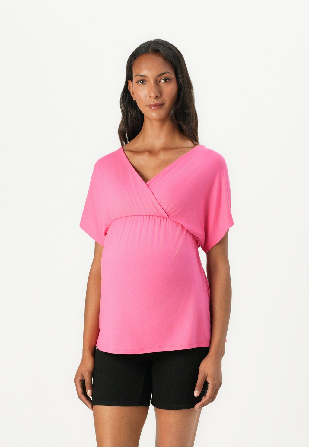 

Футболка с принтом OLMAMAZE LONNY O NECK ONLY MATERNITY, розовый