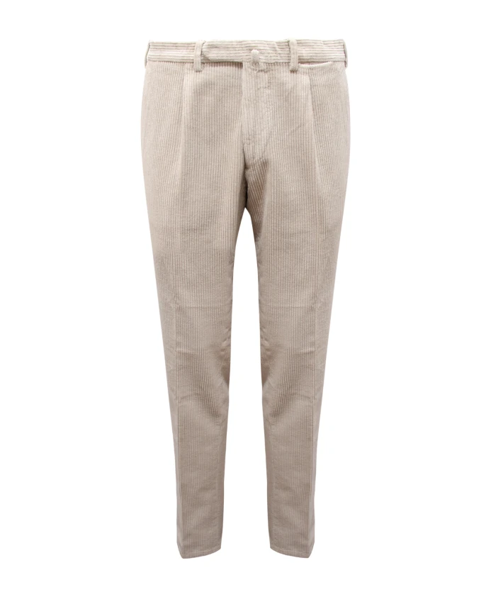 

Бархатные брюки с ребристой вельветовой отделкой. Santaniello, бежевый