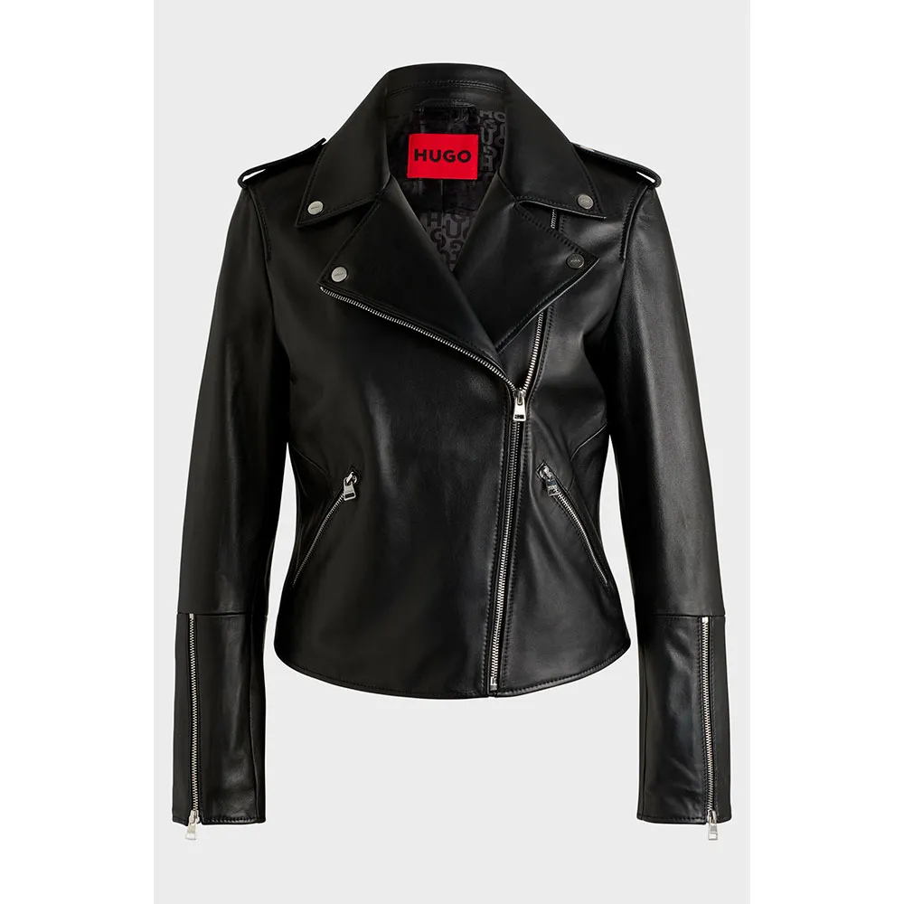 

Куртка HUGO Lujana leather, черный