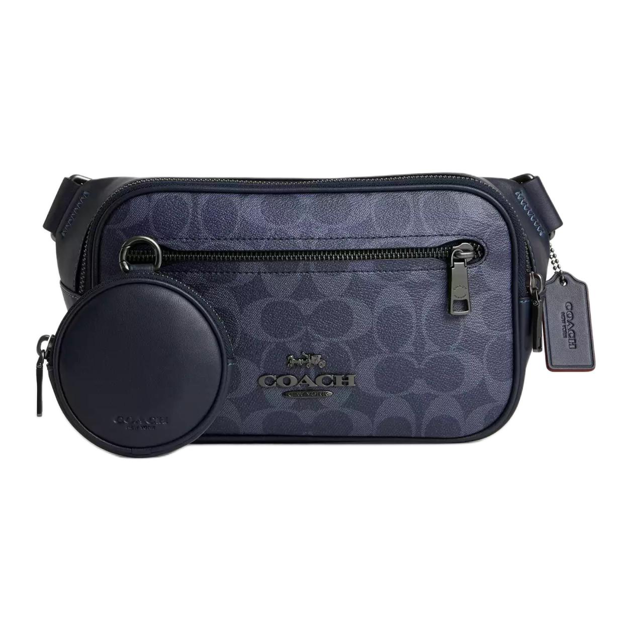 

COACH Кроссбоди фанни пак Elias Denim большой мужской Midnight Marine Blue