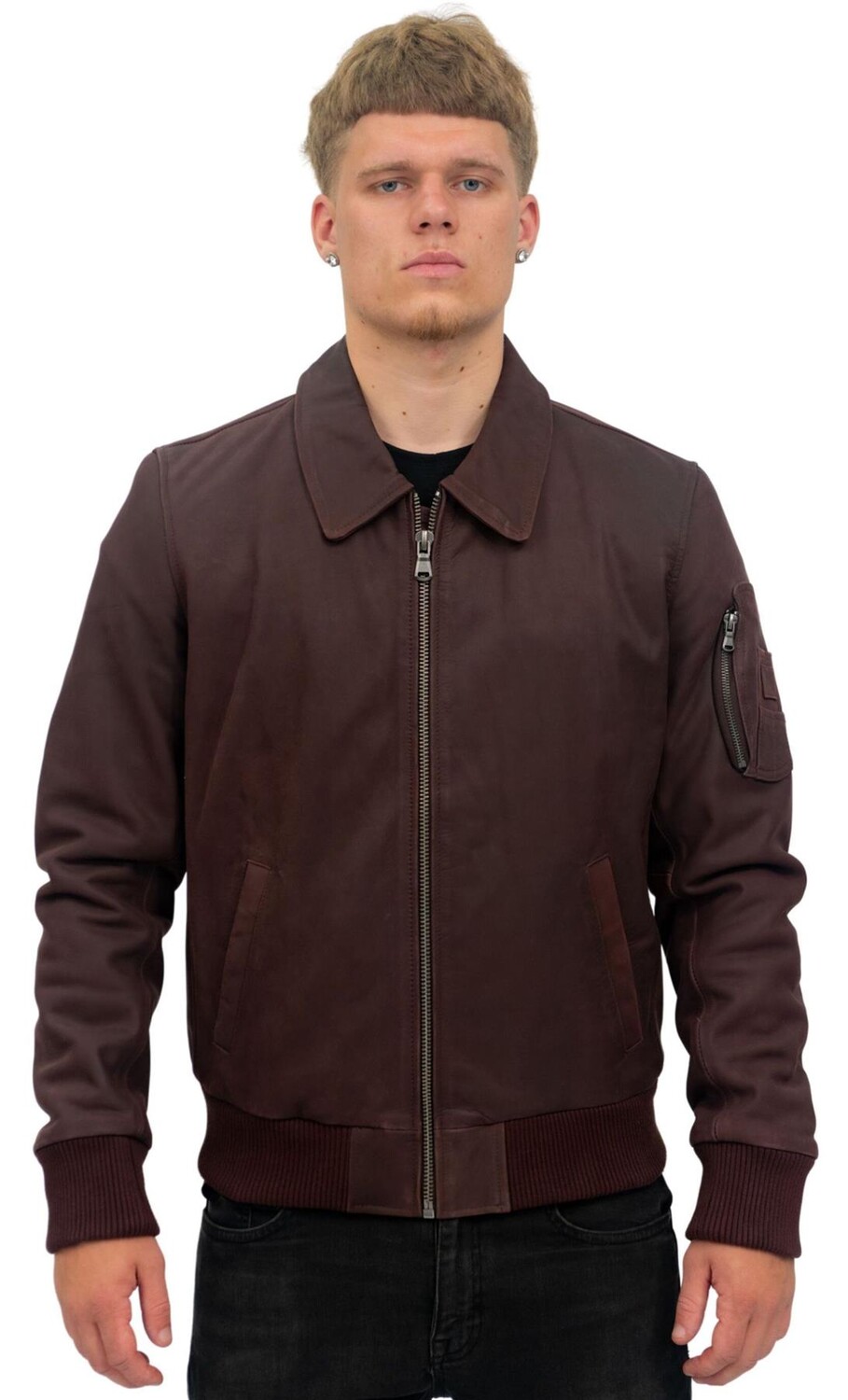 

Бомбер из воловьей кожи a2 осло Infinity Leather, бургундия