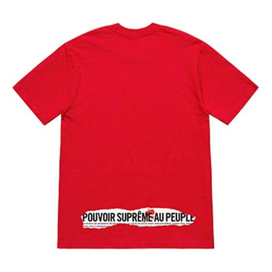 

Футболка ss19 headline tee red slogan logo short sleeve Supreme, красный