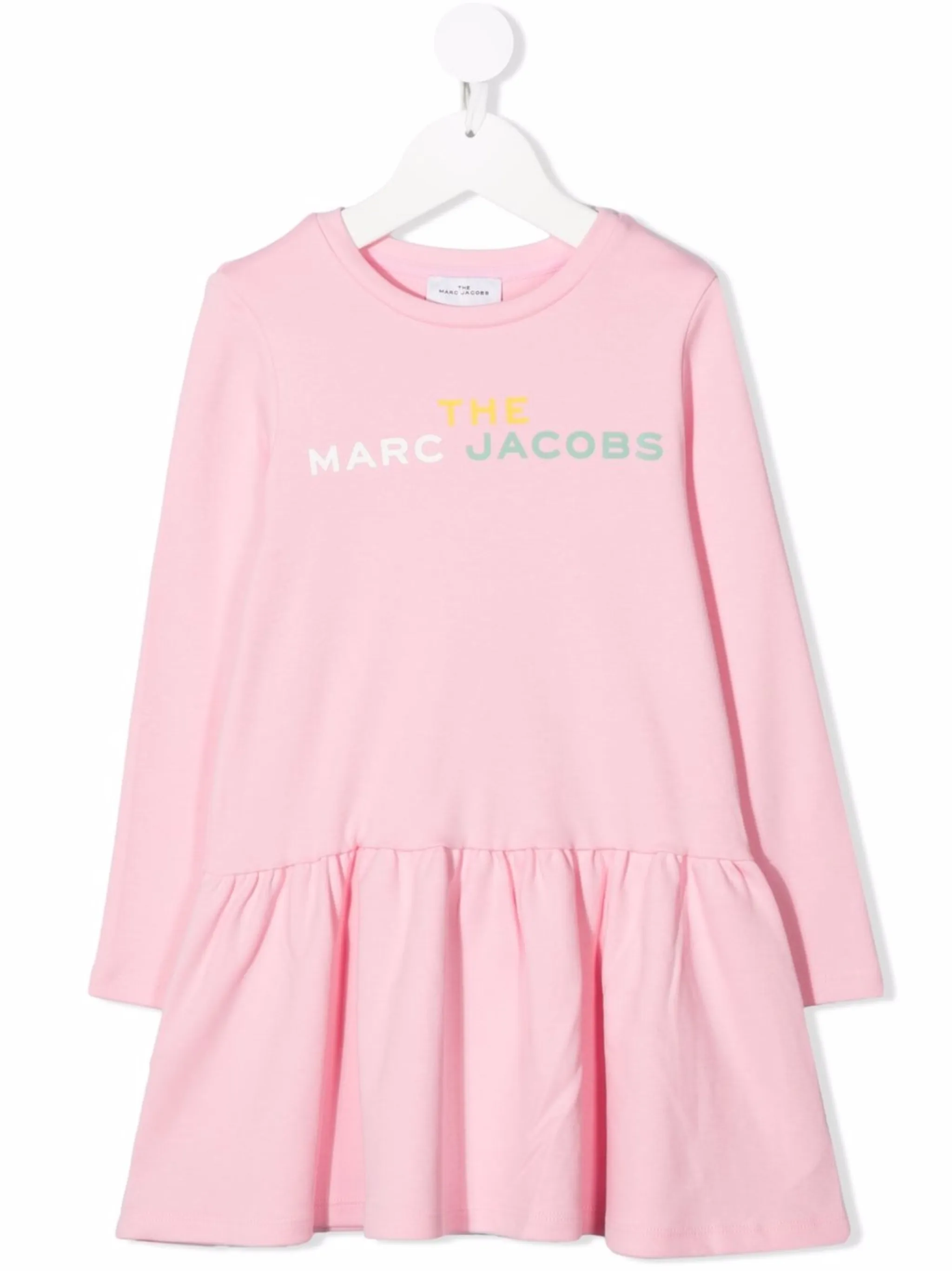 

Платье с длинными рукавами и логотипом Marc Jacobs Kids, розовый