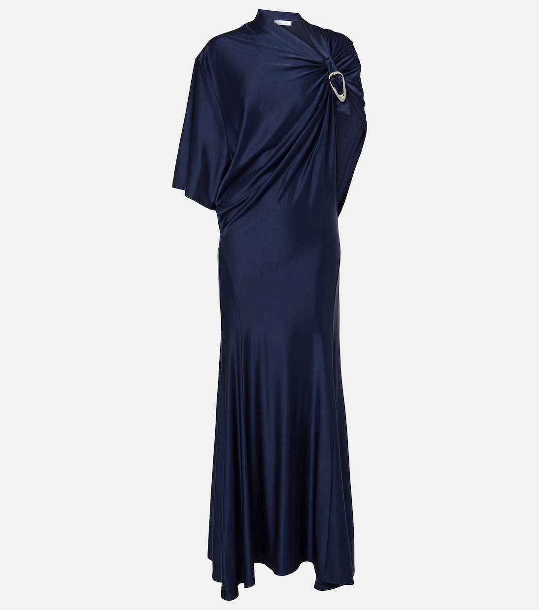

Платье макси из джерси с драпировкой и асимметричным кроем Rabanne, Deep Navy