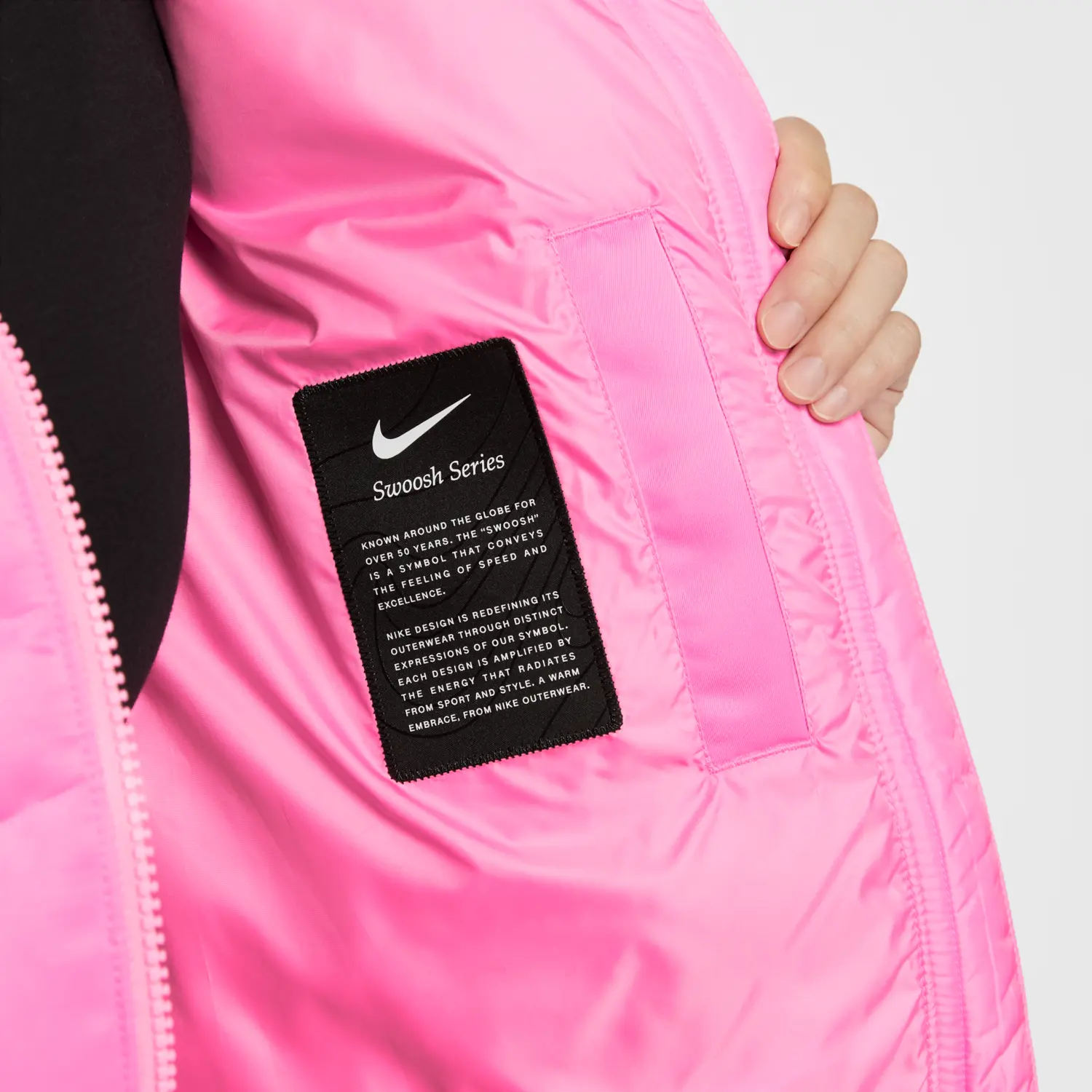 Жилет (WMNS) Nike Sportswear Swoosh Series Oversized Down Vest 'Pink Spell' — фото 4