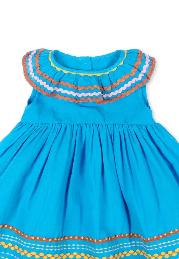 Платье льняное Day dress Stella Mccartney Kids, Light Blue, светло-голубой — фото 3