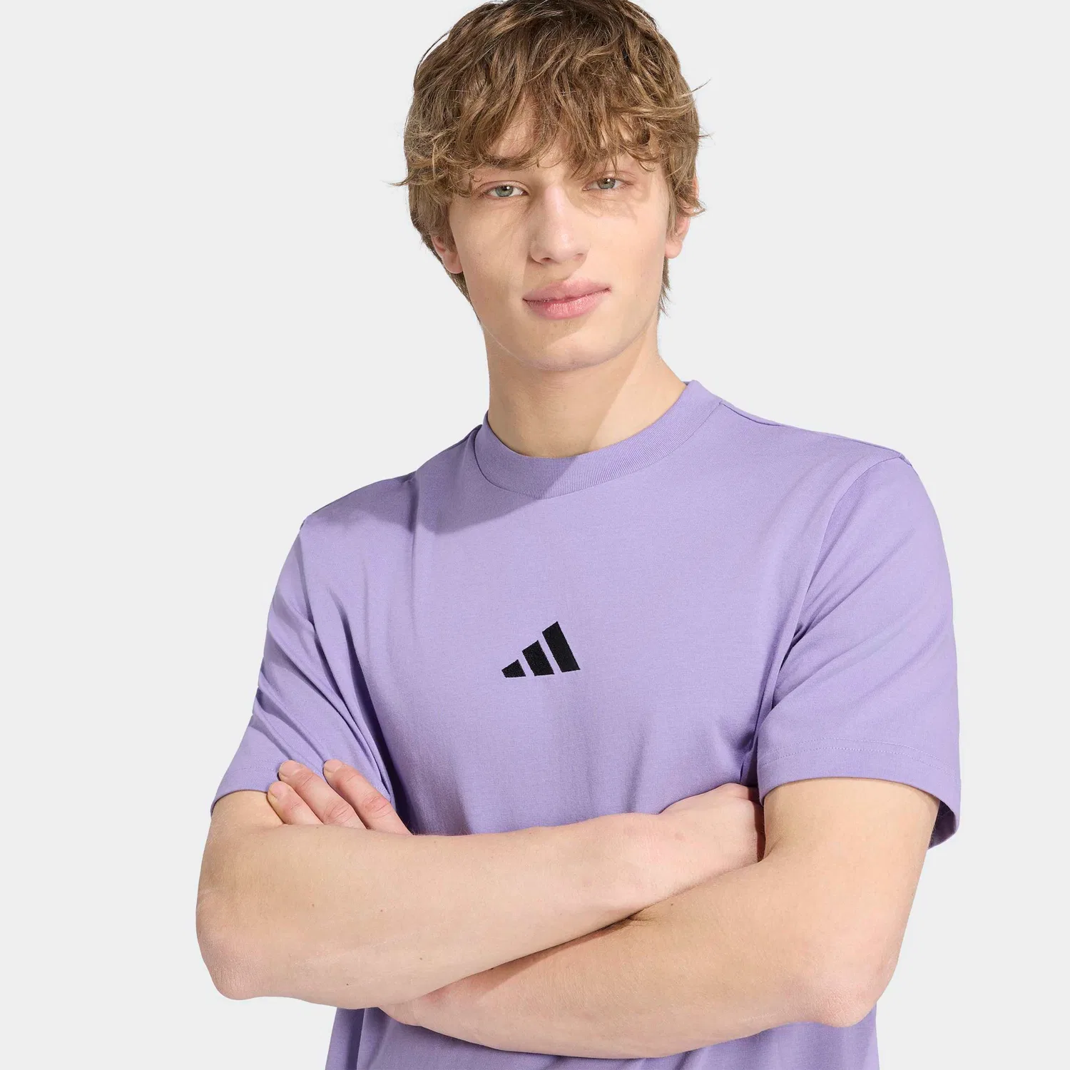 Детская хлопковая трикотажная футболка с логотипом Adidas Sportswear, Magic Lilac/Black — фото 4