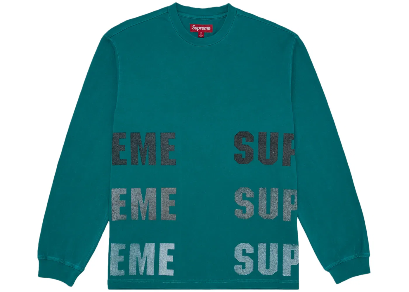 Мужской топ с длинным рукавом Supreme Reflective L/S Top (FW26), бирюзовый — фото 2