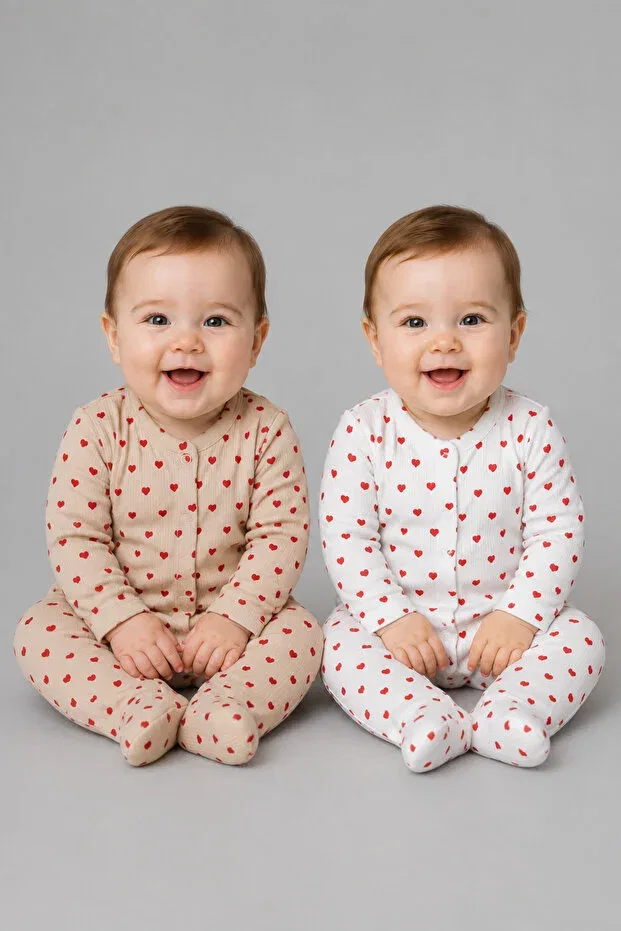 Детский комбинезон для девочек с принтом Basics My Babies Label, Ecru — фото 2