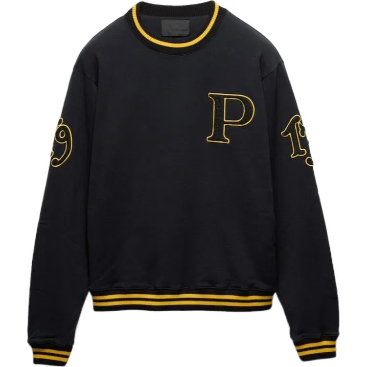 Свитшот с круглым вырезом, PRADA, Black
