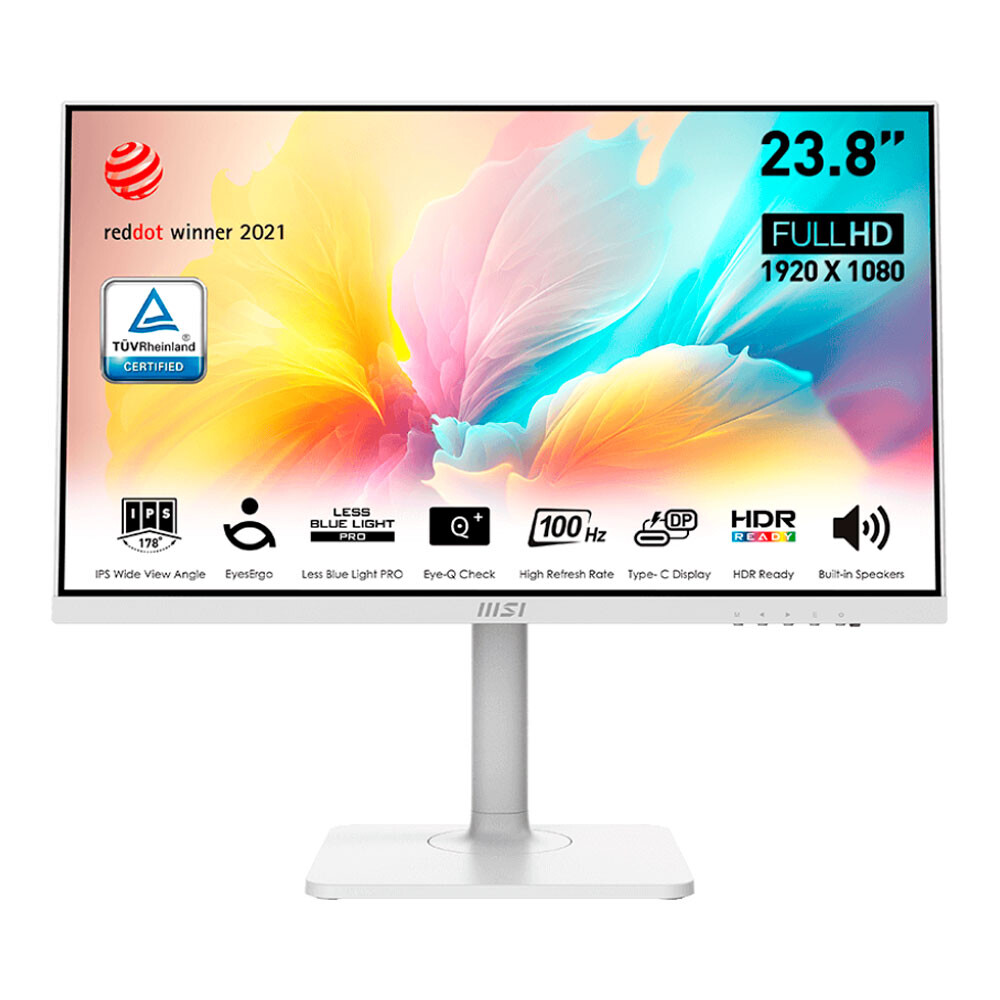 

Монитор MSI Modern MD2412P, 24", 1920x1080, 100 Гц, IPS, белый