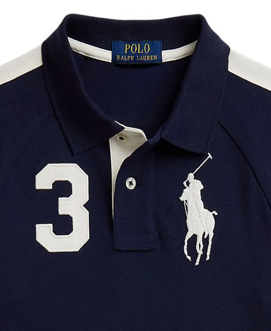 Поло с длинным рукавом Big Pony Cotton Mesh Polo Shirt Polo Ralph Lauren, Refined Navy — фото 3