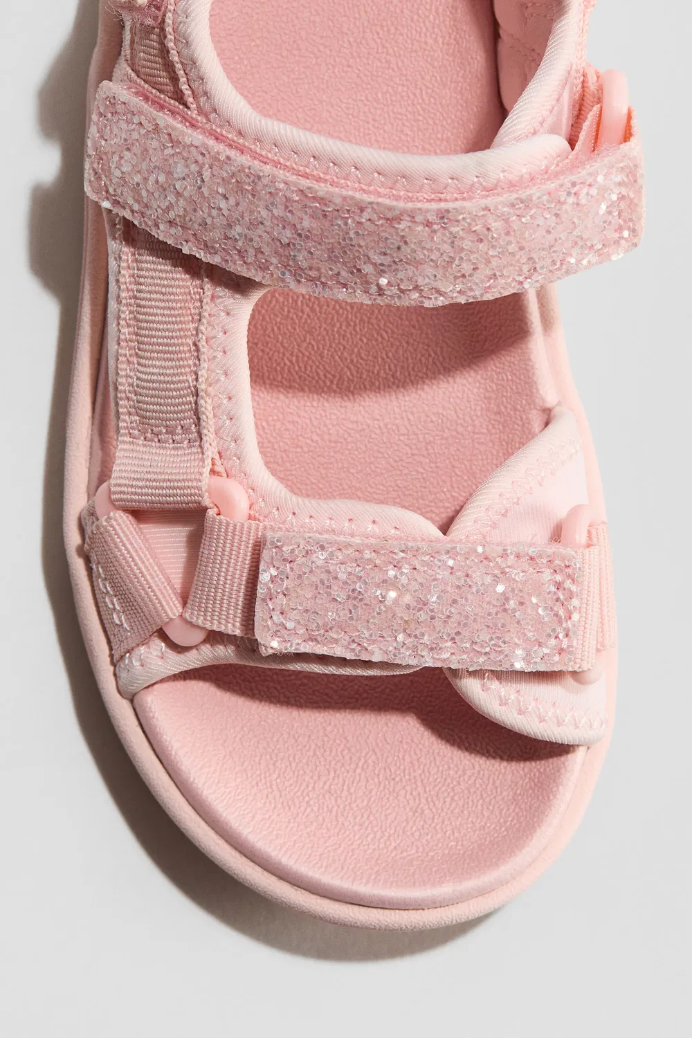 Детские сандалии на липучках Scuba H&M, Light Pink/Glittery — фото 2