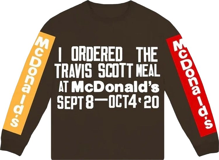 Футболка Cactus Jack by Travis Scott x Cactus Plant Flea Market Souvenir Long-Sleeve T-Shirt 'Brown', коричневый - фото