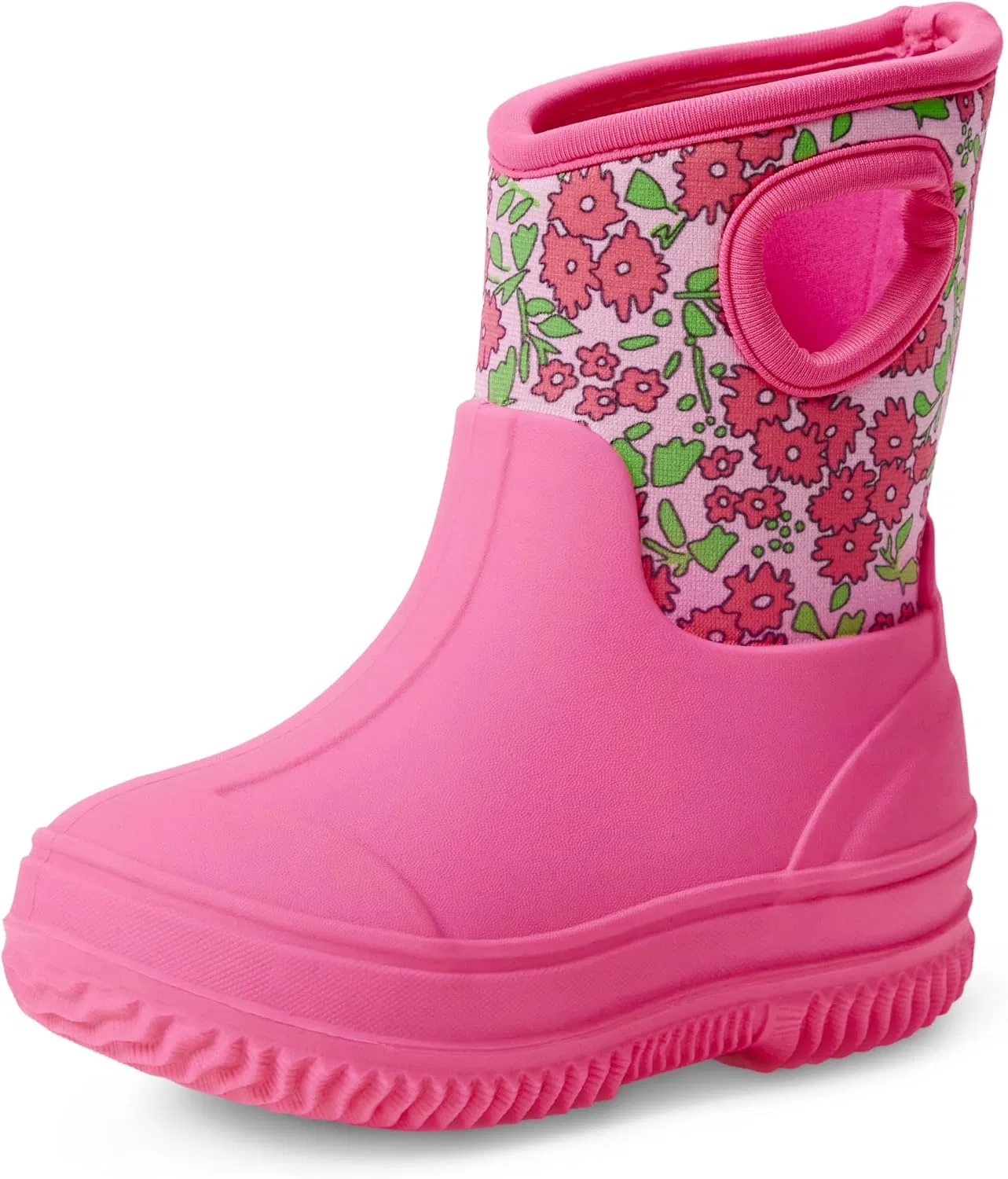 Детские утепленные резиновые сапоги из неопрена Unisex Kids' Insulated Neoprene Rain Boot Amazon Essentials, Pink Floral