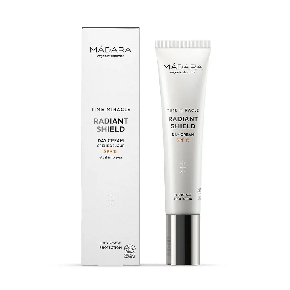 

Солнцезащитный крем Time Miracle Crema De Día Radiant Shield Spf15 Mádara Organic Skincare, 40 мл