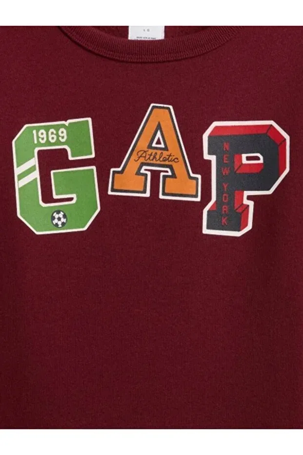 Детские свитшот для мальчиков с принтом Gap Kids, Burgundy — фото 2