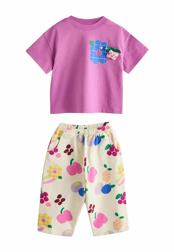 Комплект из топа и брюк с принтом Regular fit - top & trousers set 2 pack - trousers Next Purple, Green, зеленый/фиолетовый — фото 2