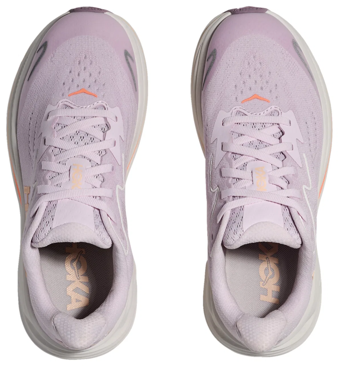 Кроссовки для девочек Clifton 10 HOKA, цвет Lilac Cream/Tangerine Glow — фото 4