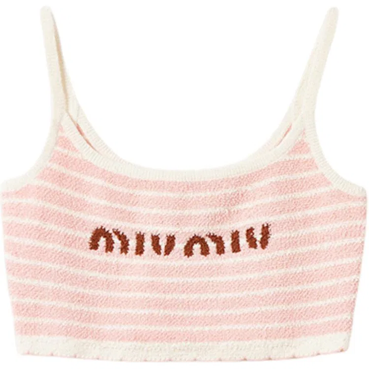 Женская майка на бретелях с высоким стилем MIU MIU, Pink