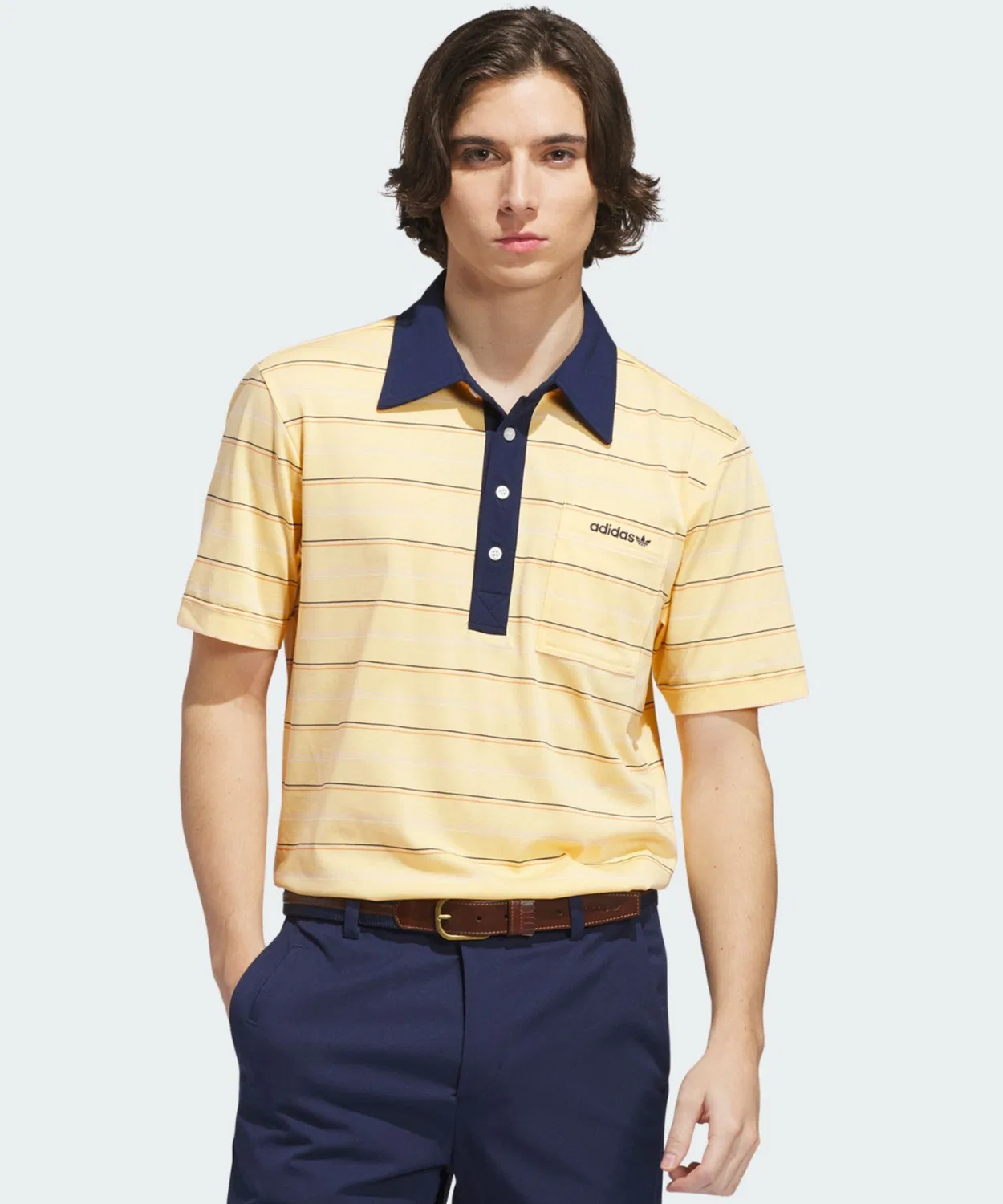 Мужское поло с длинным рукавомOriginal Archive Stripe Adidas, Yellow