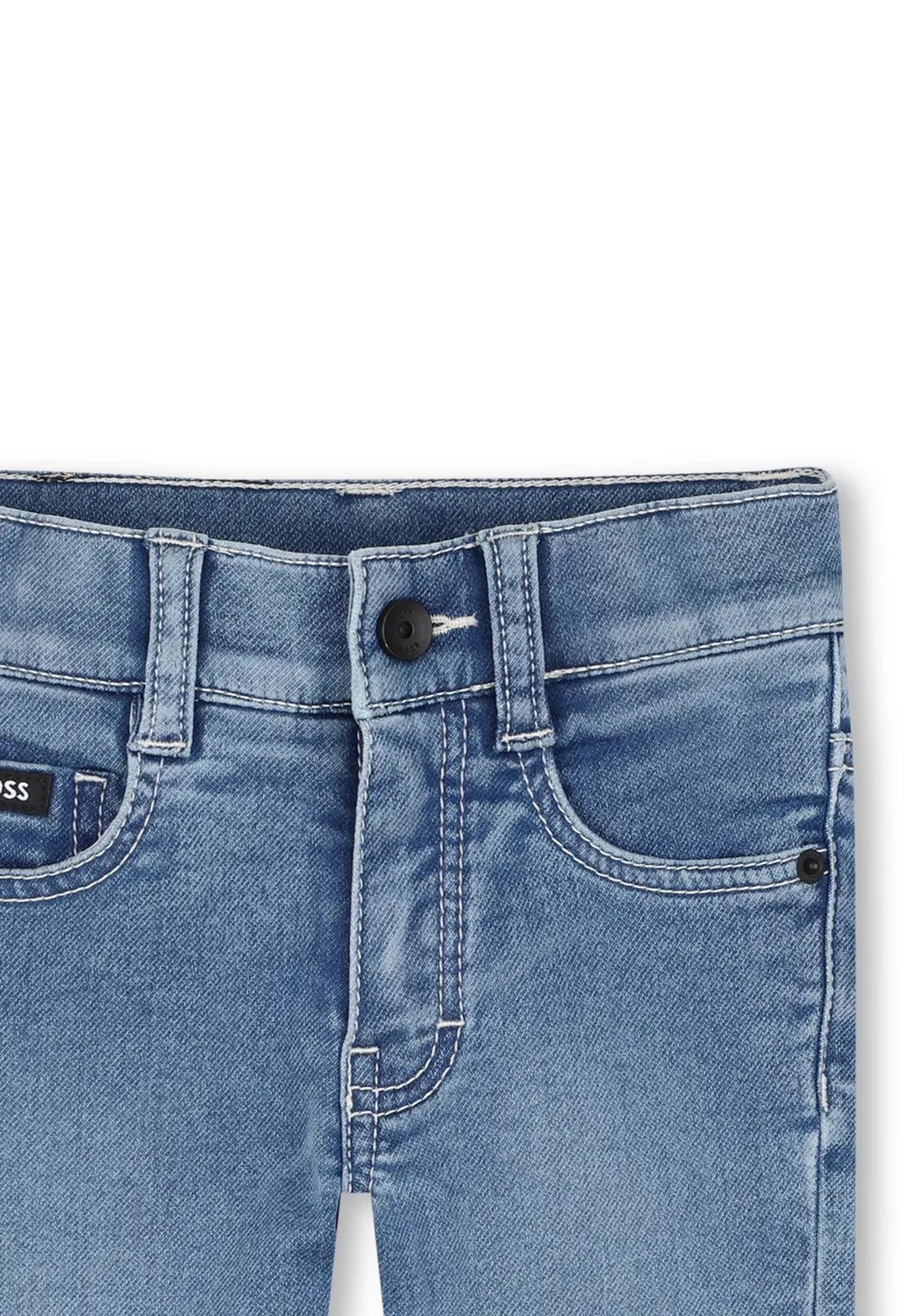 Pantalon en denim - джинсы прямого кроя Boss Kidswear, Double Stone Bleach — фото 3