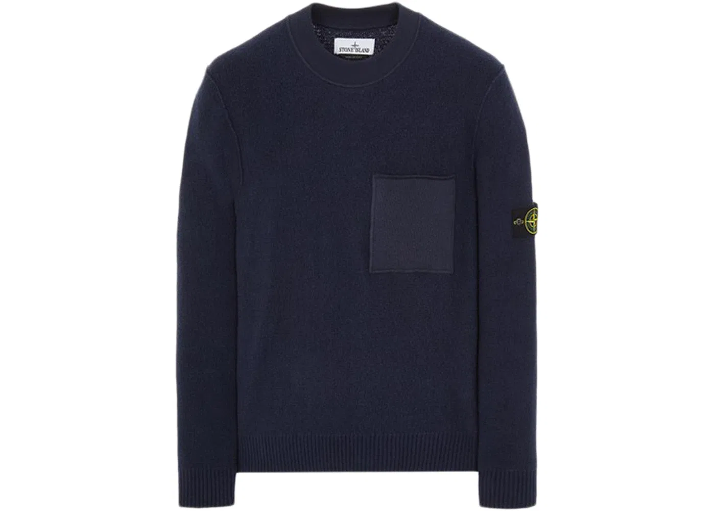 Мужской свитер из мягкого хлопка с миксовой тканью Sweater Stone Island, Blue