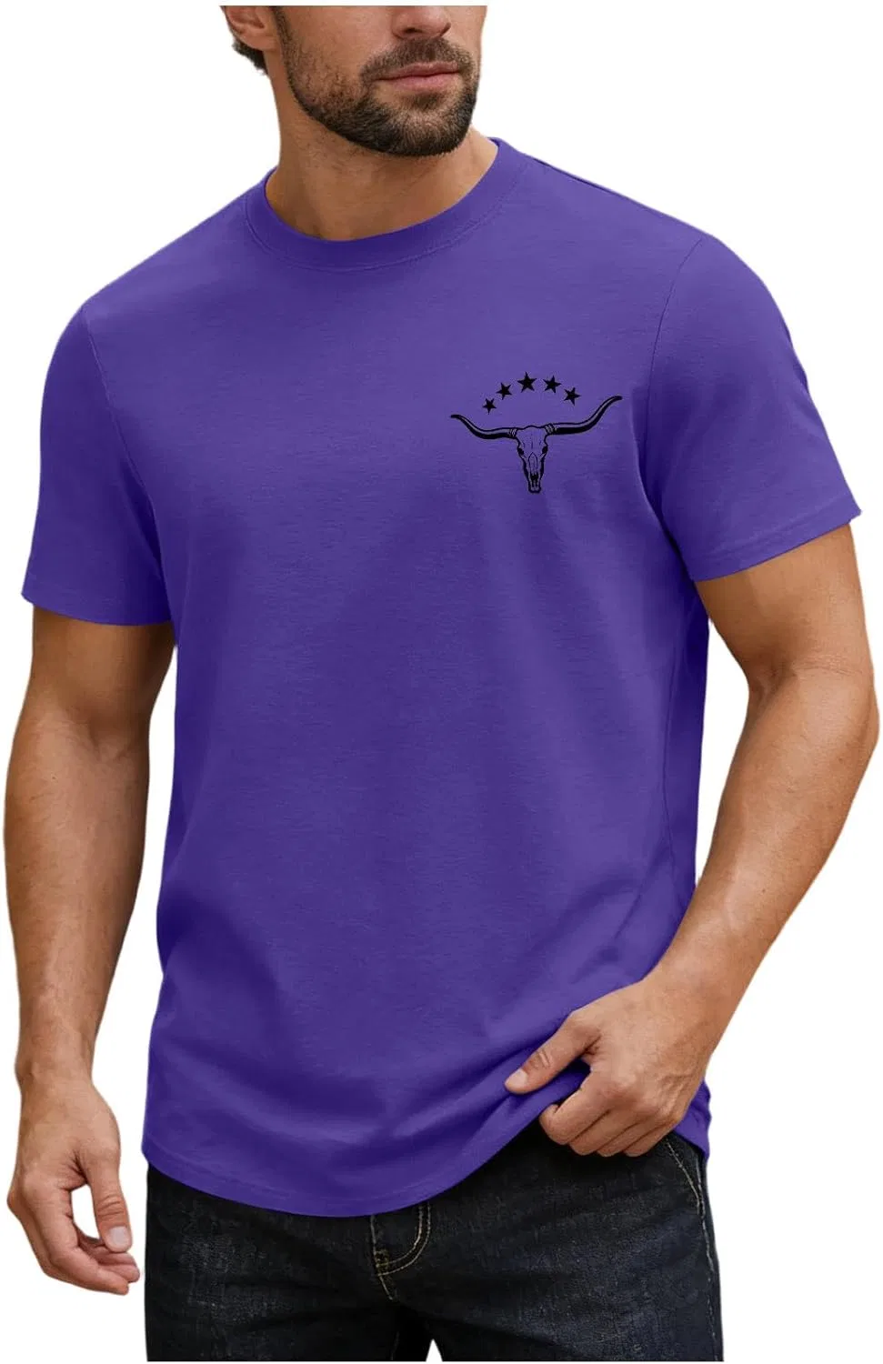 Мужская футболка с принтом Aztec Cowboy Shirts, Purple