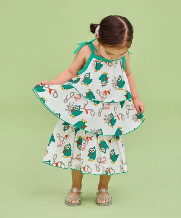 Платье-сарафан тропический принт, Rototobebe, белый