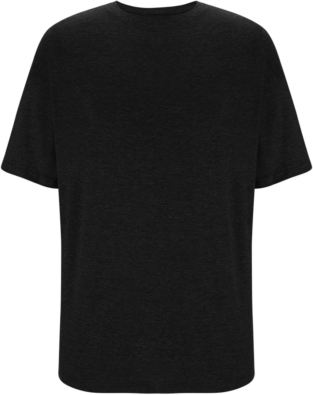 Мужская свободная футболка с круглым вырезом Solid Color, Black — фото 3