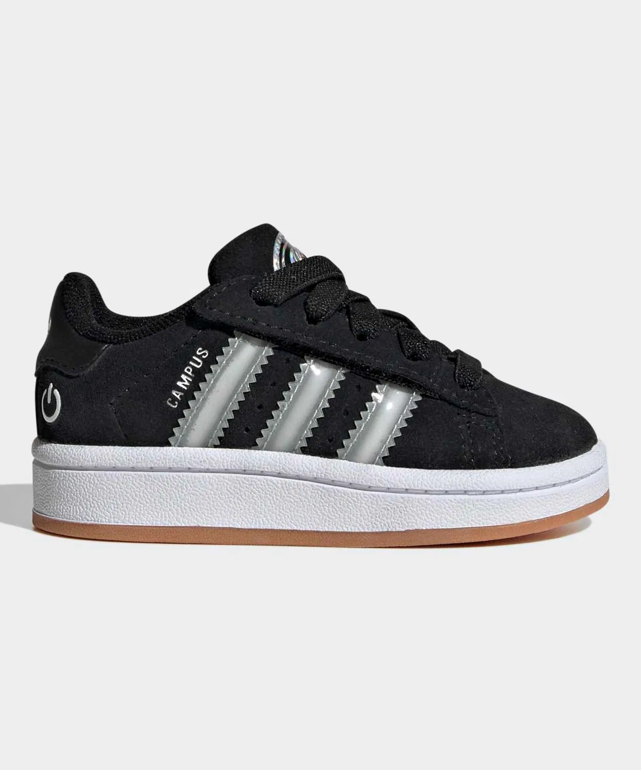 Детские кроссовки со светящейся подошвой, модель Campus 00s LED Lights Comfort Closure Elastic Lace Shoes, Adidas, Black