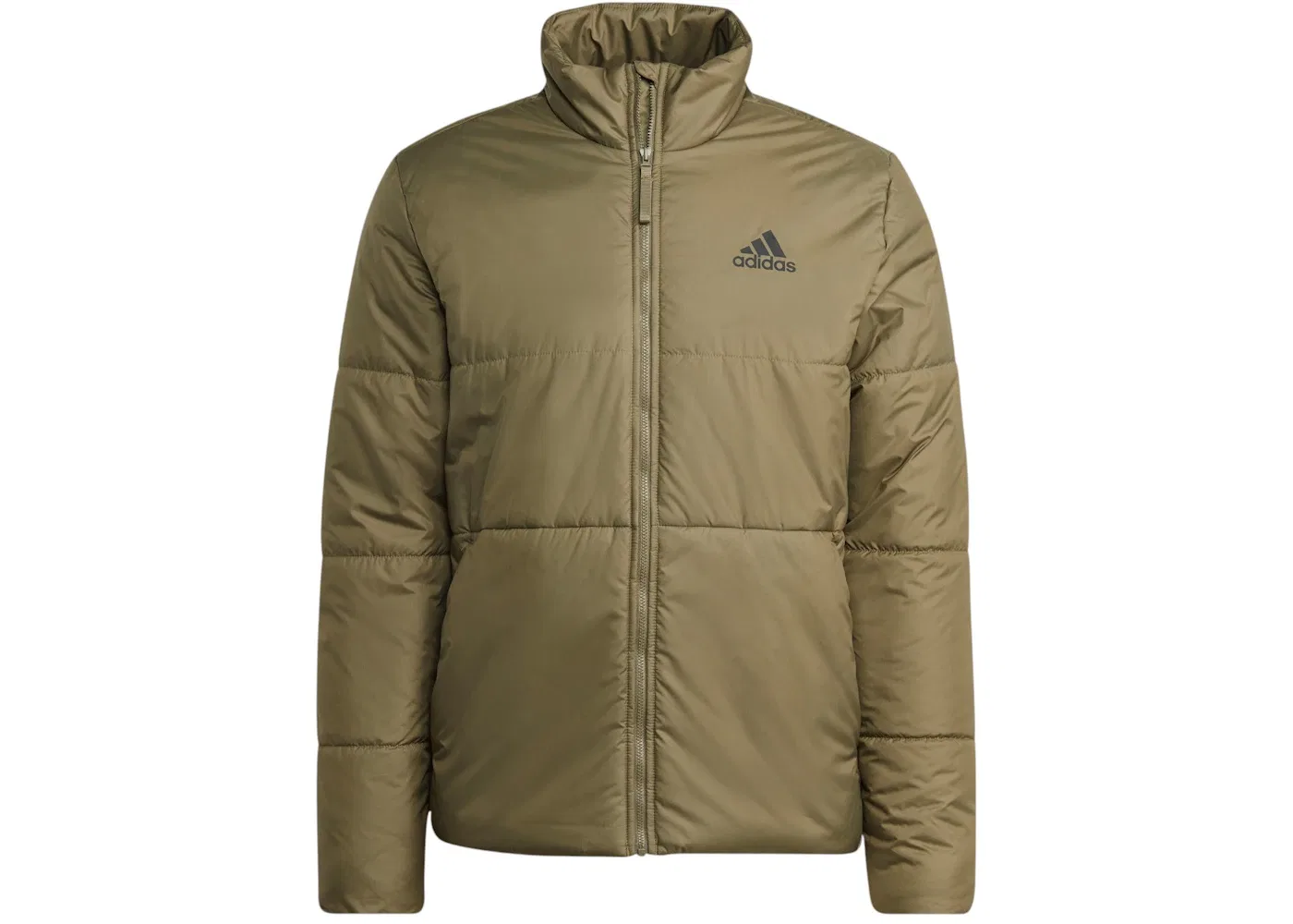 Мужской утепленный пуховик с капюшоном Adidas Bsc 3-Stripes, цвет Olive Strata