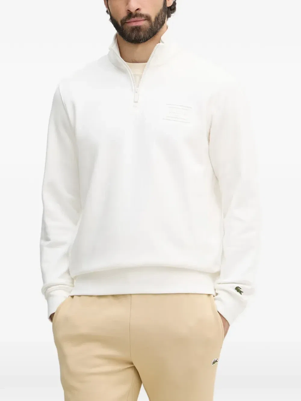Толстовка на молнии-половине Lacoste, белый