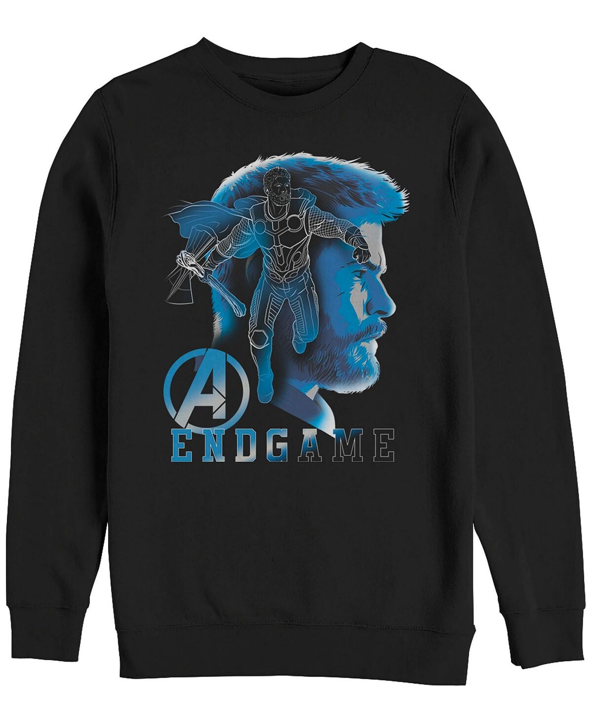 

Силуэт marvel men's avengers endgame thor, вид сбоку, флис с круглым вырезом Fifth Sun, черный