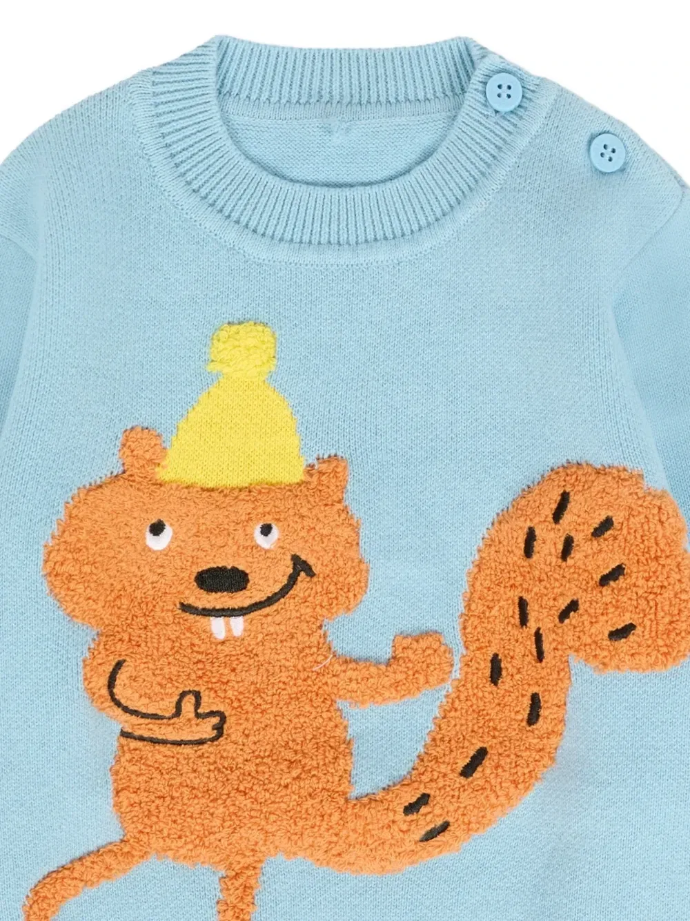 Свитер вязки интарсия Stella McCartney Kids, синий — фото 3