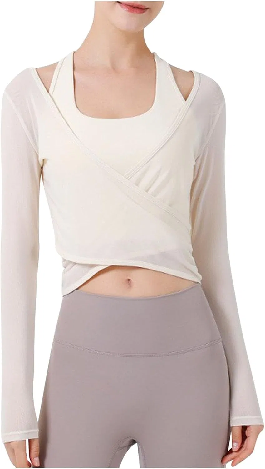 Женская облегающая футболка с запахом Wrap Top, White