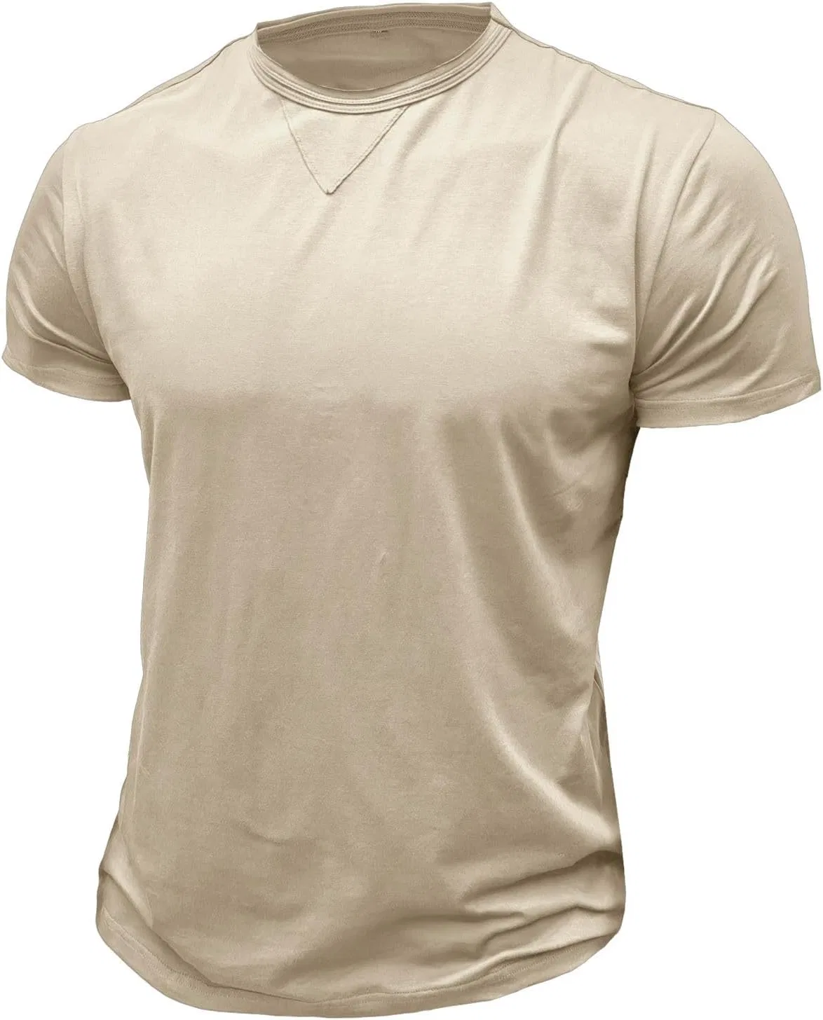 Мужская футболка с круглым вырезом Regular Fit, Beige — фото 2