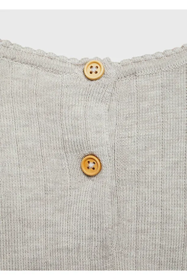 Детский лонгслив с геометрическим принтом Mango Baby, Medium Brown — фото 4