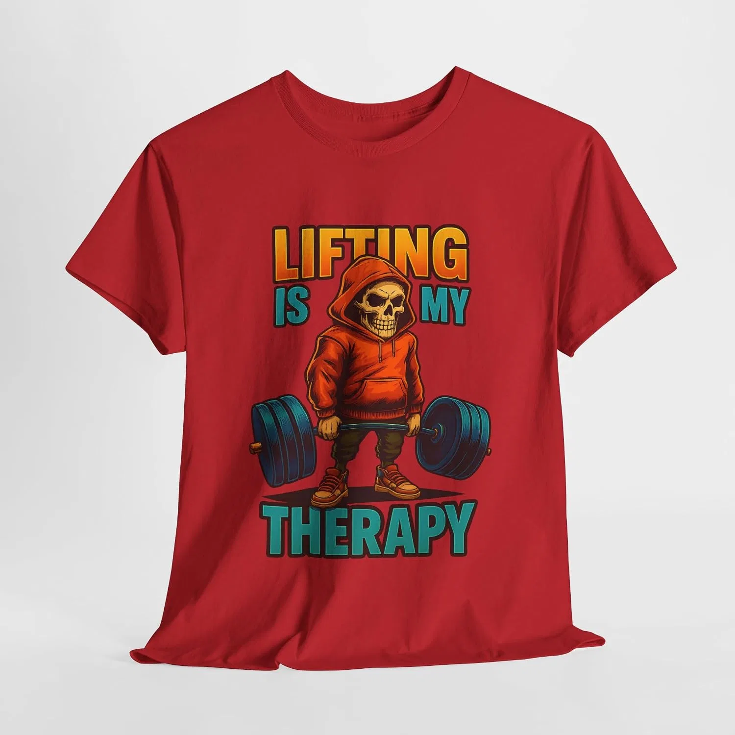 Футболка с принтом Lifting is My Therapy, Red — фото 4