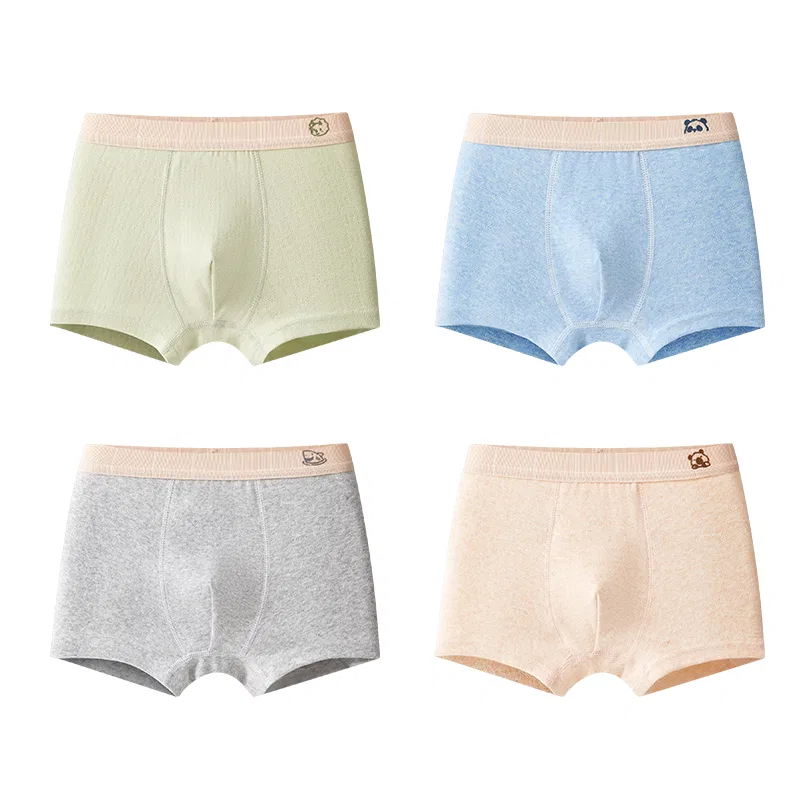 Детские трусы 4 штуки Red Bean, 4-Pack: Blue + Apricot + Green + Gray