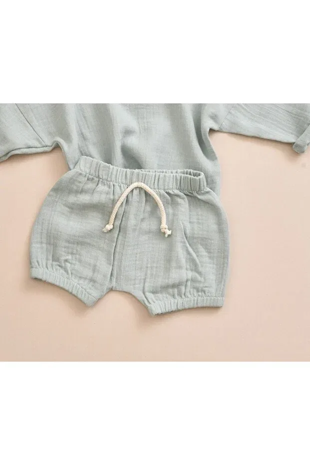 Детские шорты для мальчиков хлопковые Lollie Baby&Kids, Mint — фото 2